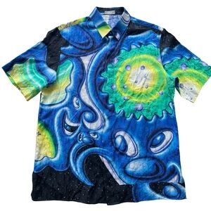 Dior Kenny Scharf Oblique Logo Silk Shirt - Size 38 Made in Italy